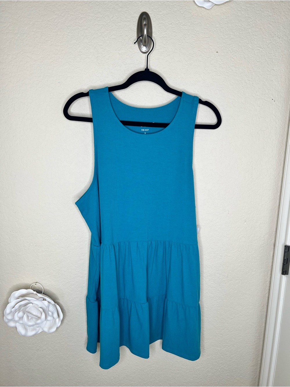 NTM: Torrid Super Soft Rib High Neck Babydoll Tank Top Teal 3X NWT